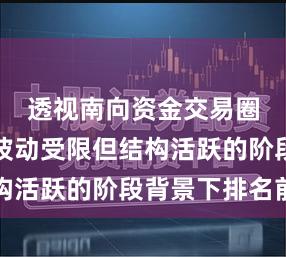 透视南向资金交易圈在指数波动受限但结构活跃的阶段背景下排名前